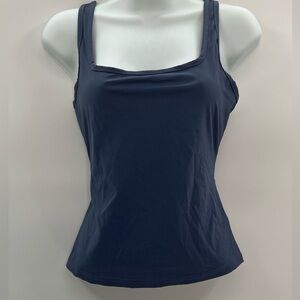 Social Kiwi Women's Square-Neck Cotton Tank Top - Size L (Blue) - NWT